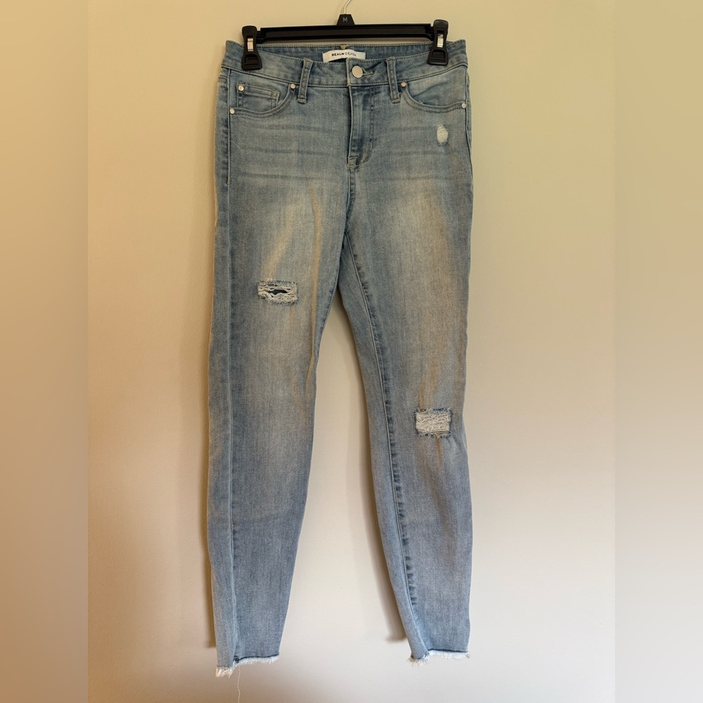 Women's Distressed Blue Jeans